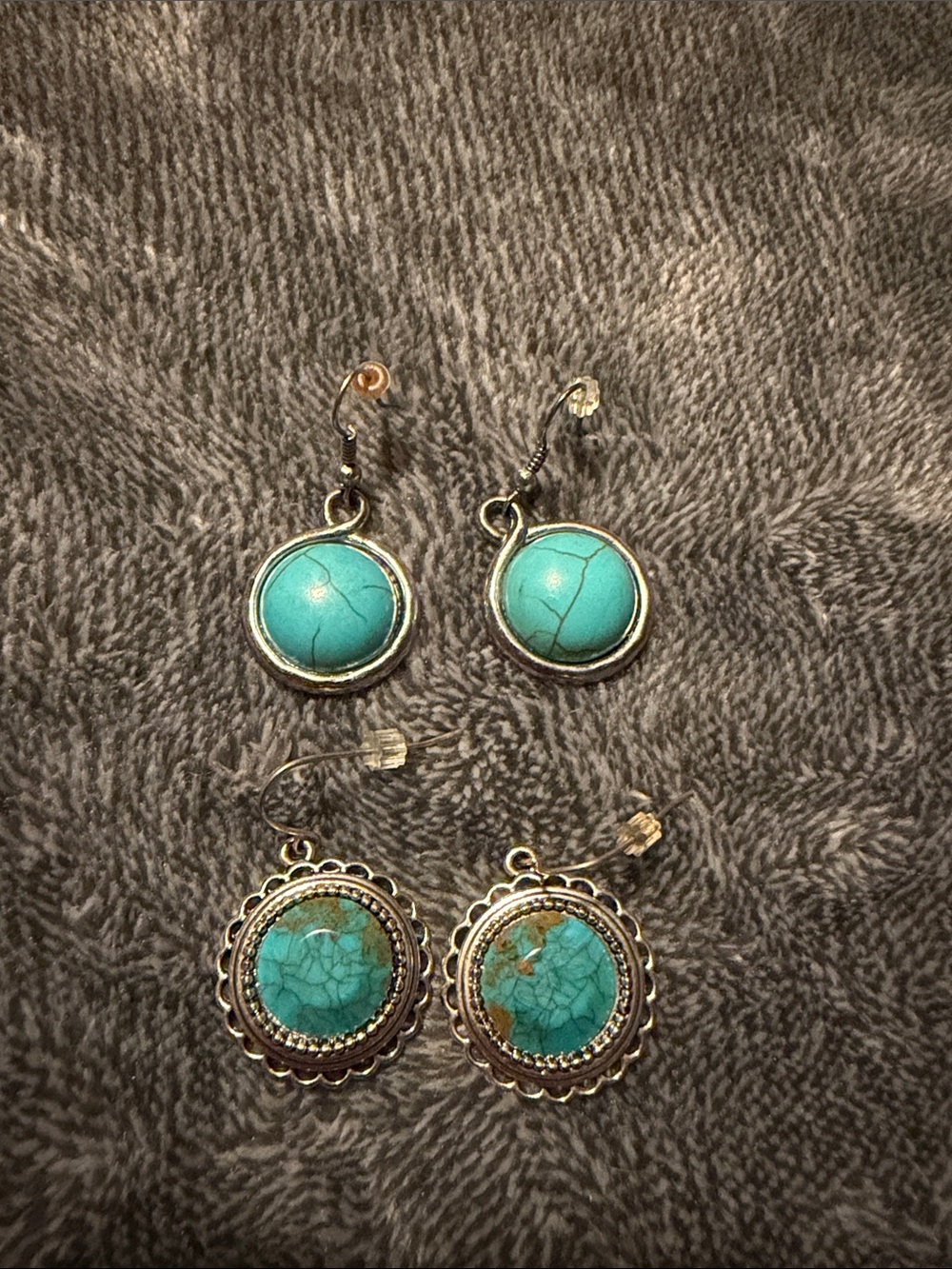 Turquoise Stone Drop Earrings - Women's Silver-Tone Jewelry